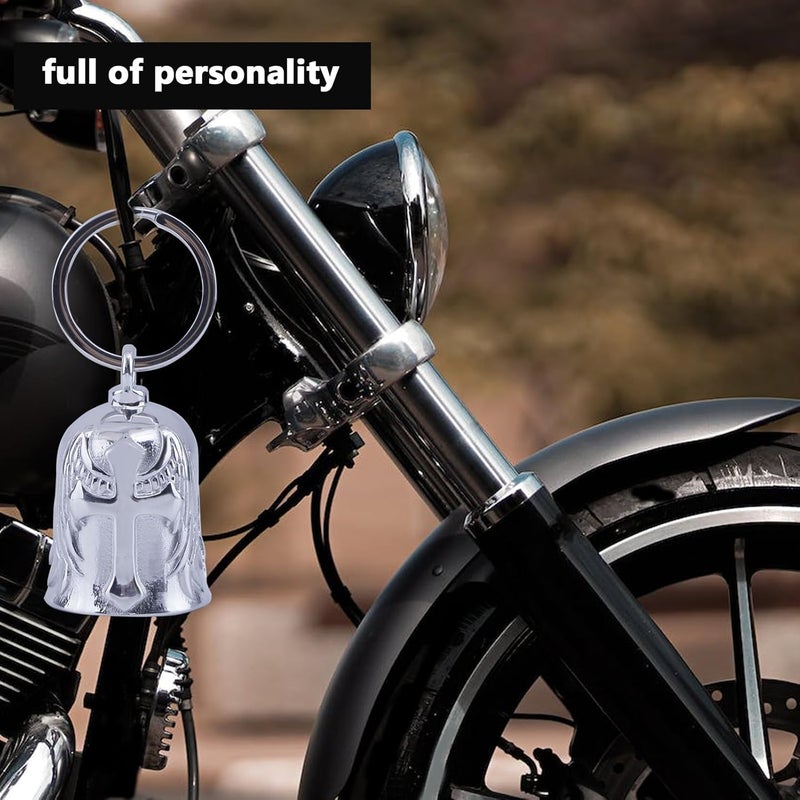 CYZBTBl Motorcycle for Bells - Motorcycle Angel Bell for Men Women,Bell Biker Accessory,Guard Riding Safety (Cross Black) - Image 3